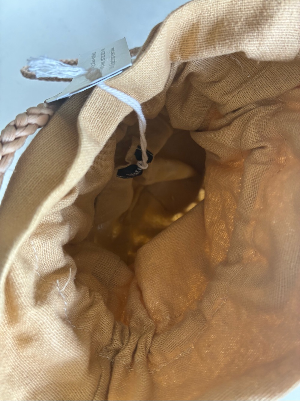 NWT Hat Attack Mina Bag Woven Straw Bucket Bag - Natural Tan - Picture 4 of 9